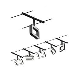 Paulmann Frame LED cable lighting 5-bulb black