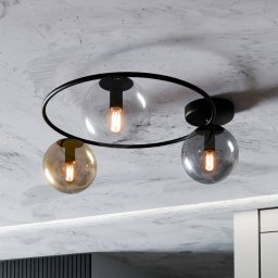 Euluna Ascella ceiling light, 3-bulb, black/colourful
