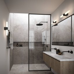 Nordlux Helva Double Basic LED bathroom wall light, black