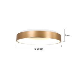 Steinhauer LED ceiling light Ringlede, 2,700 K Ø 38 cm gold