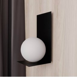 EMIBIG LIGHTING Wall lamp shape 5, 15 cm x 30 cm, black/opal