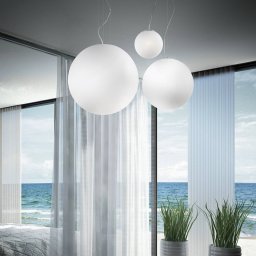 Ideallux Ideal Lux Mapa pendant light, Ø 50 cm, opal glass, globe