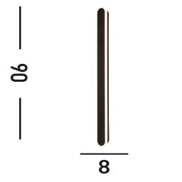 Searchlight Bordo LED outdoor wall light, height 90 cm, black, aluminium