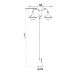 Albert Leuchten Lamp post 171, 2-bulb, black