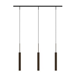 Audo Copenhagen Audo Tubulaire Rail pendant light, 3-bulb, bronze-coloured, aluminium