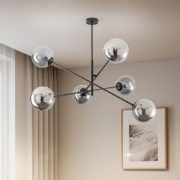 EMIBIG LIGHTING Linear ceiling light, black/graphite, 6-bulb