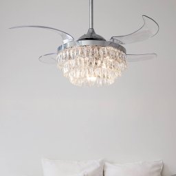 Beacon Lighting Beacon ceiling fan with light Fanaway Veil chrome silent