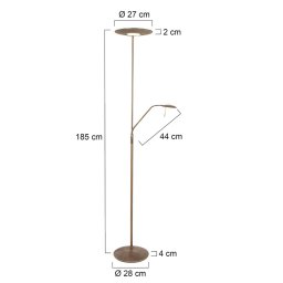 Steinhauer LED uplighter Zodiac with LED reading light, bronze