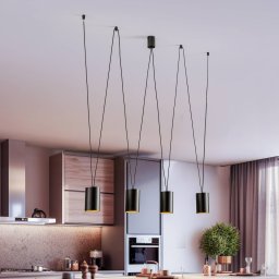 Nowodvorski Lighting More Tone pendant light, black/gold, 4-bulb