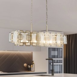 Lucea Karmella chandelier 100 cm antique brass 12 lights.