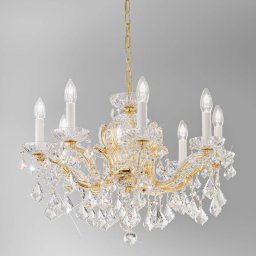KOLARZ Maria Louise chandelier, 24 ct gold 8-bulb