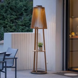 Les Jardins Tecka solar floor lamp with sensor, teak