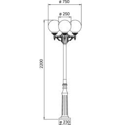 Albert Leuchten Artistic lamp post 163-3, white-silver