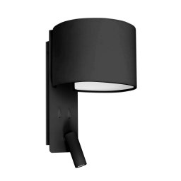 FARO BARCELONA Fold wall light with LED reading lamp, black