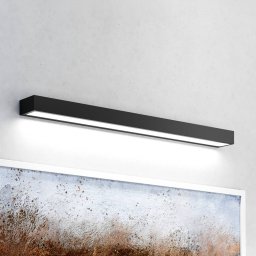 MCJ Vola LED bathroom wall lamp, IP44, black, 4,000 K, width 80 cm