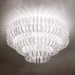 Vistosi Glass ceiling light ECOS, white