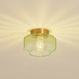 Lindby Hildur ceiling light, green, glass, Ø 22 cm