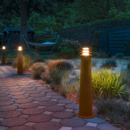 SLV Rusty 70 path light, rust-coloured, steel, height 70 cm, IP55