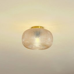 Lindby Hildur ceiling light, Ø 25 cm, amber, glass