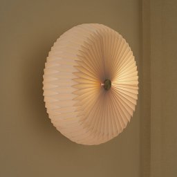 Nordlux Belloy 40 ceiling light, pleated paper shade, white