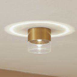 Lindby LED ceiling light Dalila, gold, Ø 10 cm, aluminium