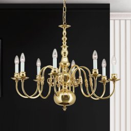 ORION Imke Chandelier 8 Bulbs Polished Brass