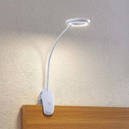 Prios LED clip-on light Harumi, white, rechargeable battery, USB, 51 cm high