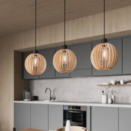 Envostar Clay Pendant Light Birch Plywood 3-bulb