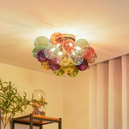 Lucande bubble ceiling light Diborah, multicoloured, glass, Ø 50 cm, G9