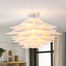 Lindby Rimon ceiling light, white, plastic, Ø 50 cm, E27