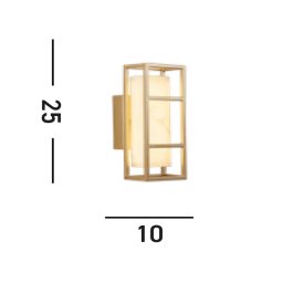 Searchlight Mirage LED wall light, height 25 cm, gold, steel, IP44