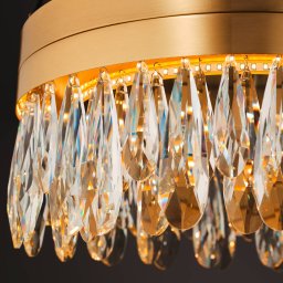 Brilliant LED ceiling lamp Celestia, Ø 40 cm, brass-coloured, crystal