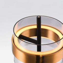 Brilliant LED table lamp Inside, brass-coloured/smoke grey, height 49 cm