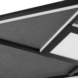 Brilliant LED ceiling lamp Hardy, length 71 cm, matt black metal/fabric