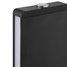 Brilliant Arcus LED table lamp, black/brown, height 56 cm, metal/wood