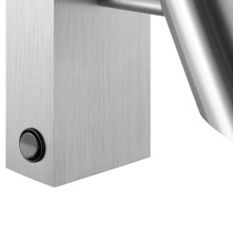 Brilliant LED wall spotlight Risell, width 9 cm, aluminium-coloured metal