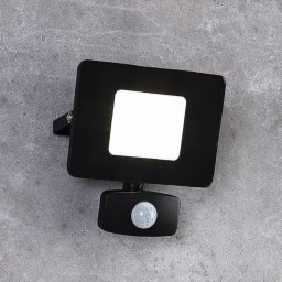 EGLO Faedo 3 LED outdoor spotlight, sensor, black, 20 W