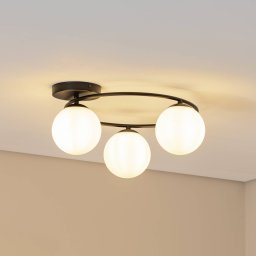 EMIBIG LIGHTING Sopra ceiling light, opal white/black, glass, E14