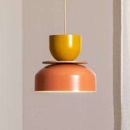 ALDEX Uto pendant light, coral/yellow, Ø 30 cm, metal