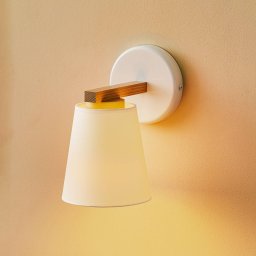 Lamkur Canditia wall lamp made of wood with textile shade