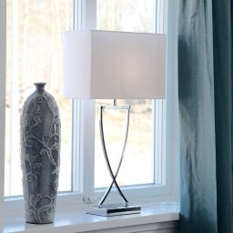 By Rydéns Omega table lamp chrome/white height 69cm