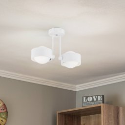 Argon Mado ceiling light in steel, white, 2-bulb