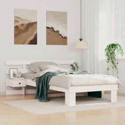 vidaXL Bed Frame with Headboard White 80 x 200 cm Solid pine wood