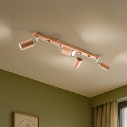 Envostar Peach Puff downlight wood cylinder 4-bulb