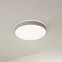 Lindby LED ceiling lamp Zylo, light grey, Ø 49 cm, CCT, dimmable