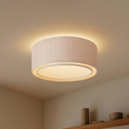 Lindby Soula ceiling light, Ø 60 cm, beige, plastic, E27