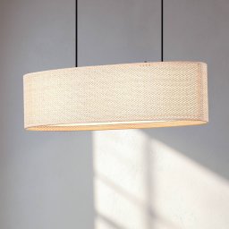 Lindby Soula pendant light, 78 cm, beige, plastic, E27