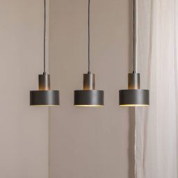 SIGMA Rif 3 pendant light, olive green, 3-bulb, linear, steel