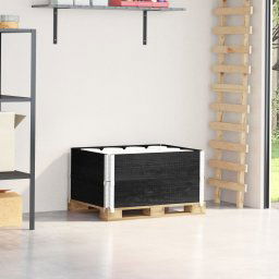 vidaXL Pallet Collars 2 pcs Black 80x60 cm Solid Wood Pine