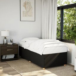vidaXL Bed Frame without Mattress Black Single Fabric